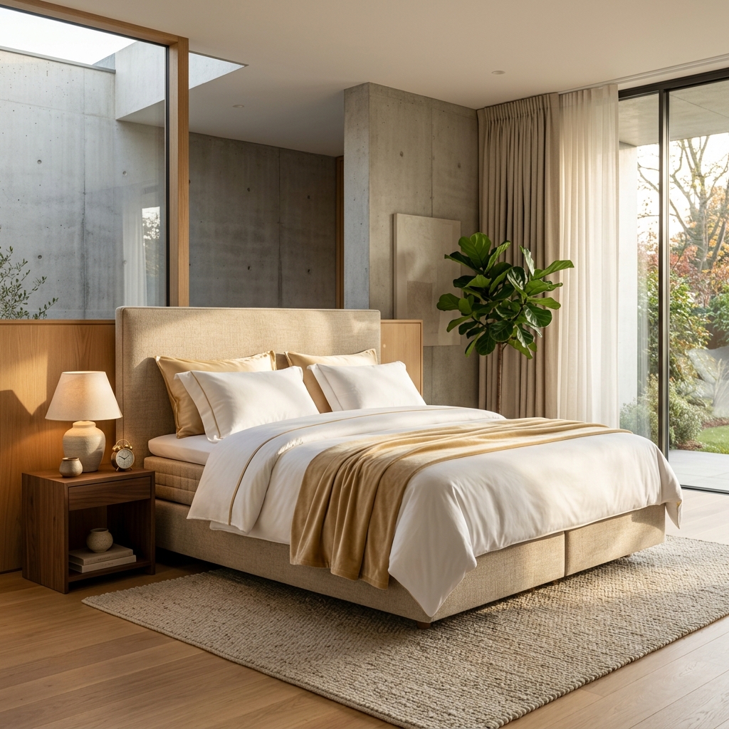 Premium boxspring in een luxe slaapkamer